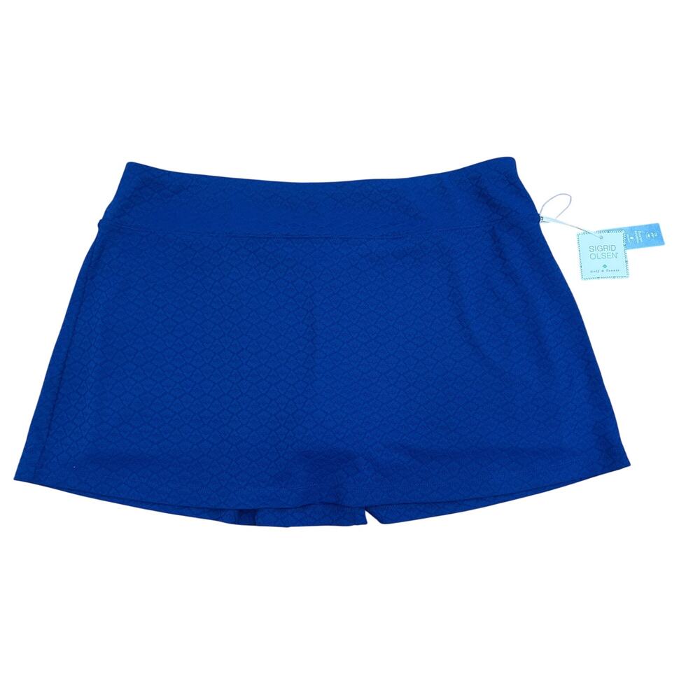 Sigrid Olsen Golf & Tennis Sodalite Jacquard Knit Skort - Royal Blue XL NWT